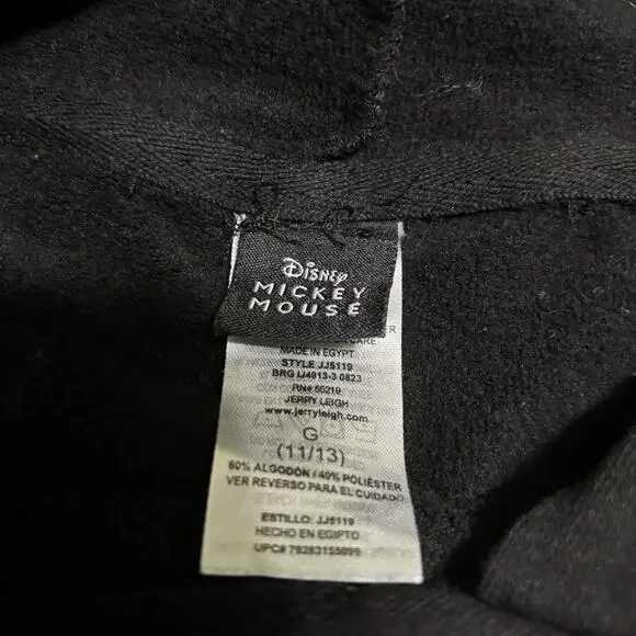 Disney Mickey Mouse Skeleton Juniors Size Large Oversized Cropped Hoodie Glows - Picture 7 of 11